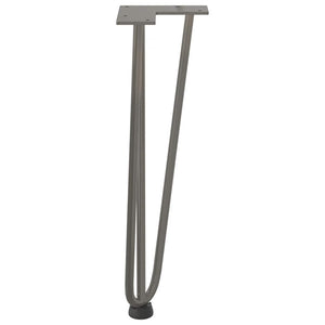 Gambe a forcina per tavolino 4 pz in acciaio naturale 42 cm in acciaio massiccio 4012443