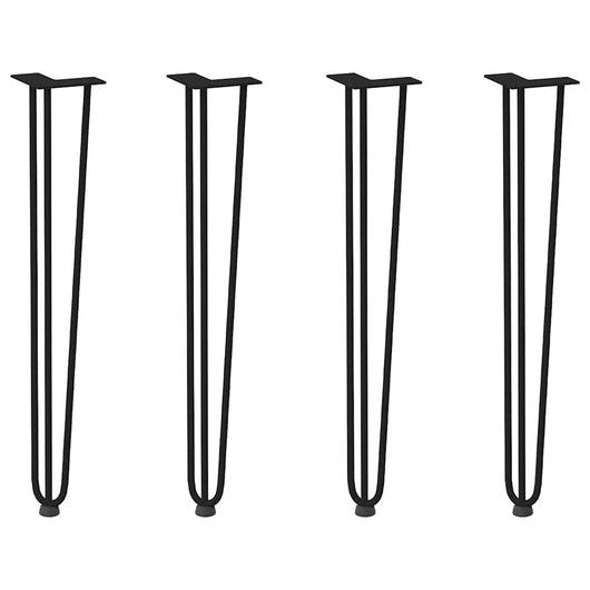 Gambe a forcina per tavoli consolle 4 pz Nero 72 cm Acciaio massiccio