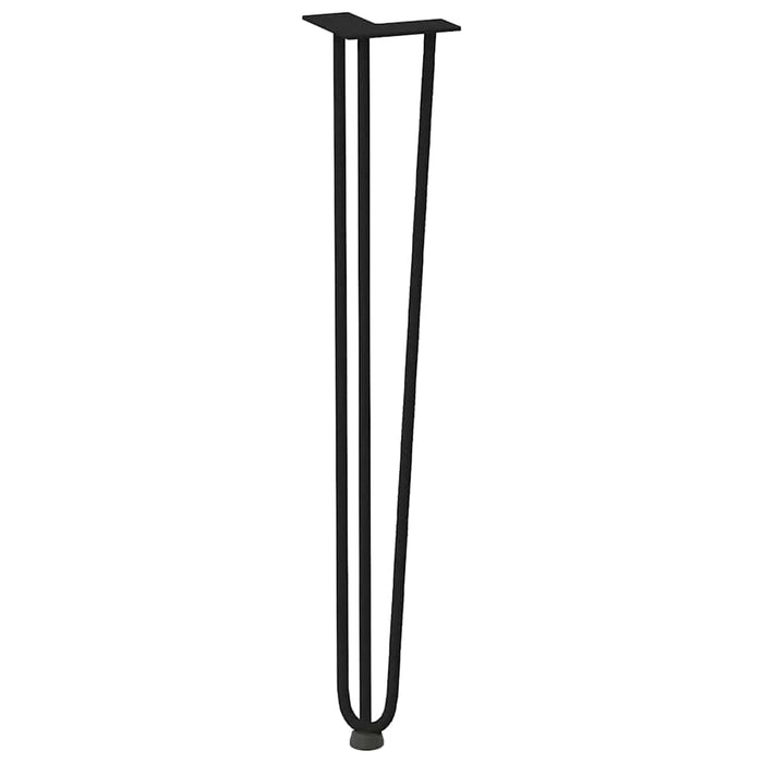 Gambe a forcina per tavoli consolle 4 pz Nero 72 cm Acciaio massiccio