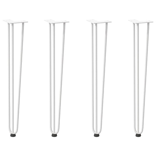 Gambe per Tavolo a Forcina 4 pz Bianco 72 cm Acciaio Massiccio 4012445