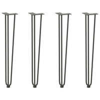 Gambe a forcina per tavoli consolle 4 pz Antracite 72 cm Acciaio massiccio