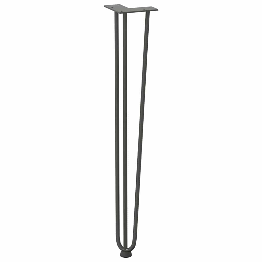 Gambe a forcina per tavoli consolle 4 pz Antracite 72 cm Acciaio massiccio