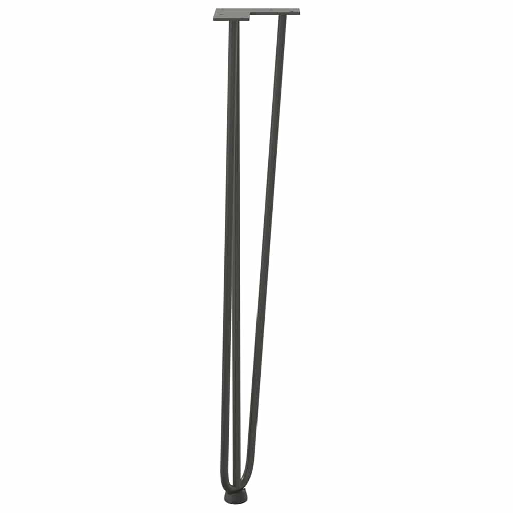 Gambe a forcina per tavoli consolle 4 pz Antracite 72 cm Acciaio massiccio