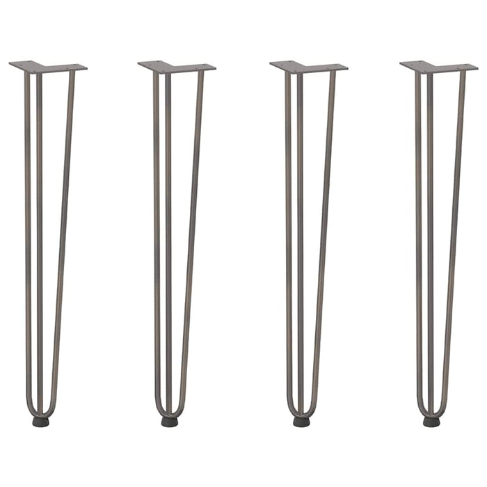 Gambe Tavolo a Forcina 4 pz 72 cm Acciaio Massiccio 4012447