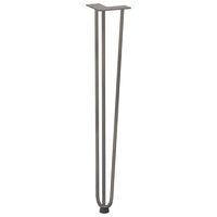 Gambe a forcina per tavoli consolle 4 pz in acciaio naturale 72 cm in acciaio massiccio