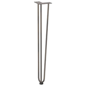 Gambe a forcina per tavoli consolle 4 pz in acciaio naturale 72 cm in acciaio massiccio