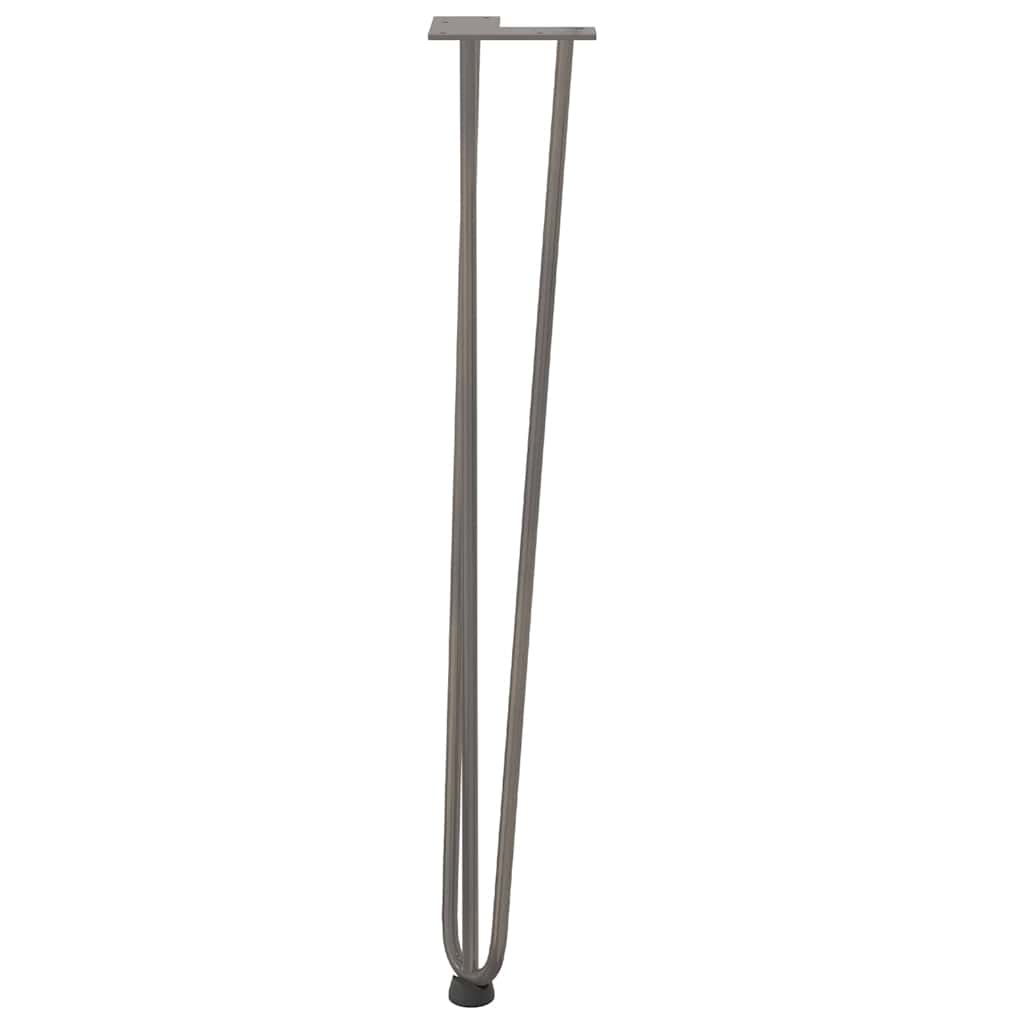 Gambe a forcina per tavoli consolle 4 pz in acciaio naturale 72 cm in acciaio massiccio