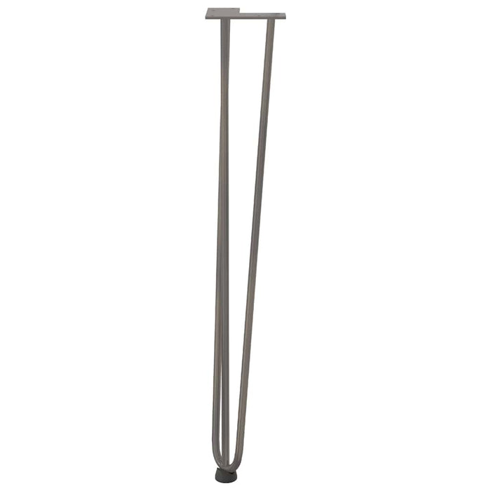 Gambe a forcina per tavoli consolle 4 pz in acciaio naturale 72 cm in acciaio massiccio