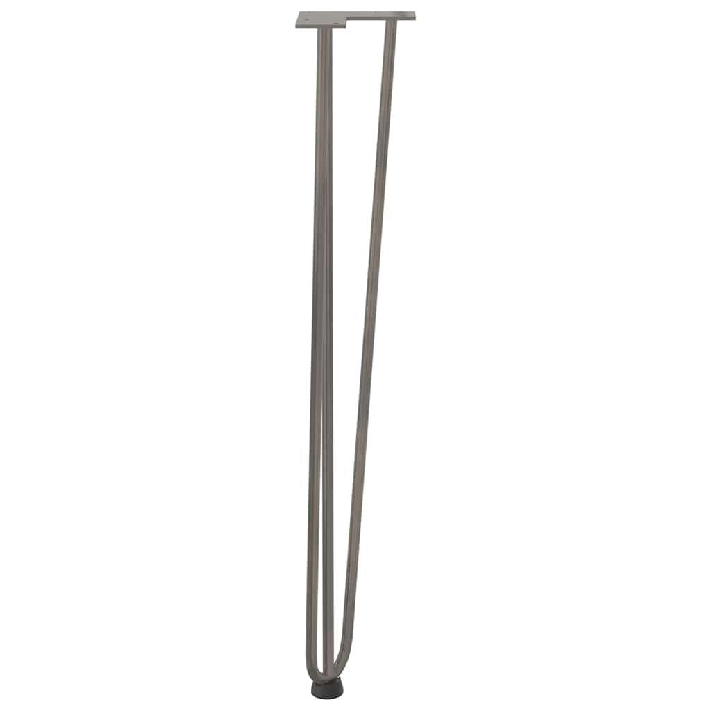Gambe a forcina per tavoli consolle 4 pz in acciaio naturale 72 cm in acciaio massiccio
