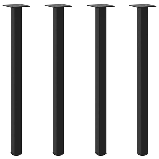 vidaXL Gambe per tavolo consolle 4 pz nere 72-74 cm in acciaio