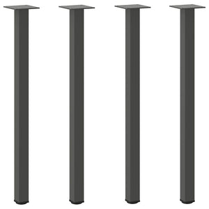 Gambe per tavolo consolle 4 pz Antracite 72-74 cm Acciaio