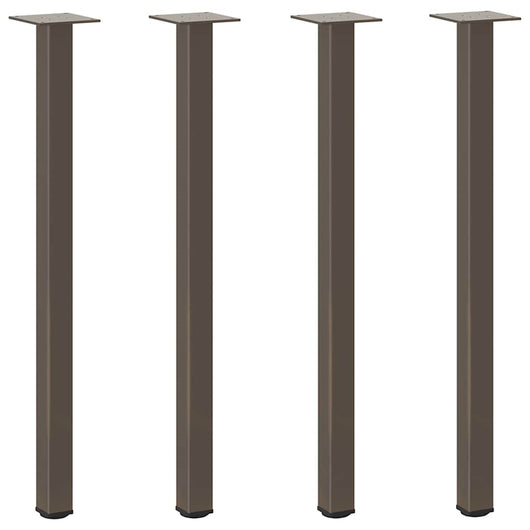 Gambe per tavolo consolle 4 pz in acciaio naturale 72-74 cm