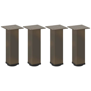 vidaXL Gambe per Tavolino da Caffè 4 pz Acciaio Naturale 30-32 cm Acciaio