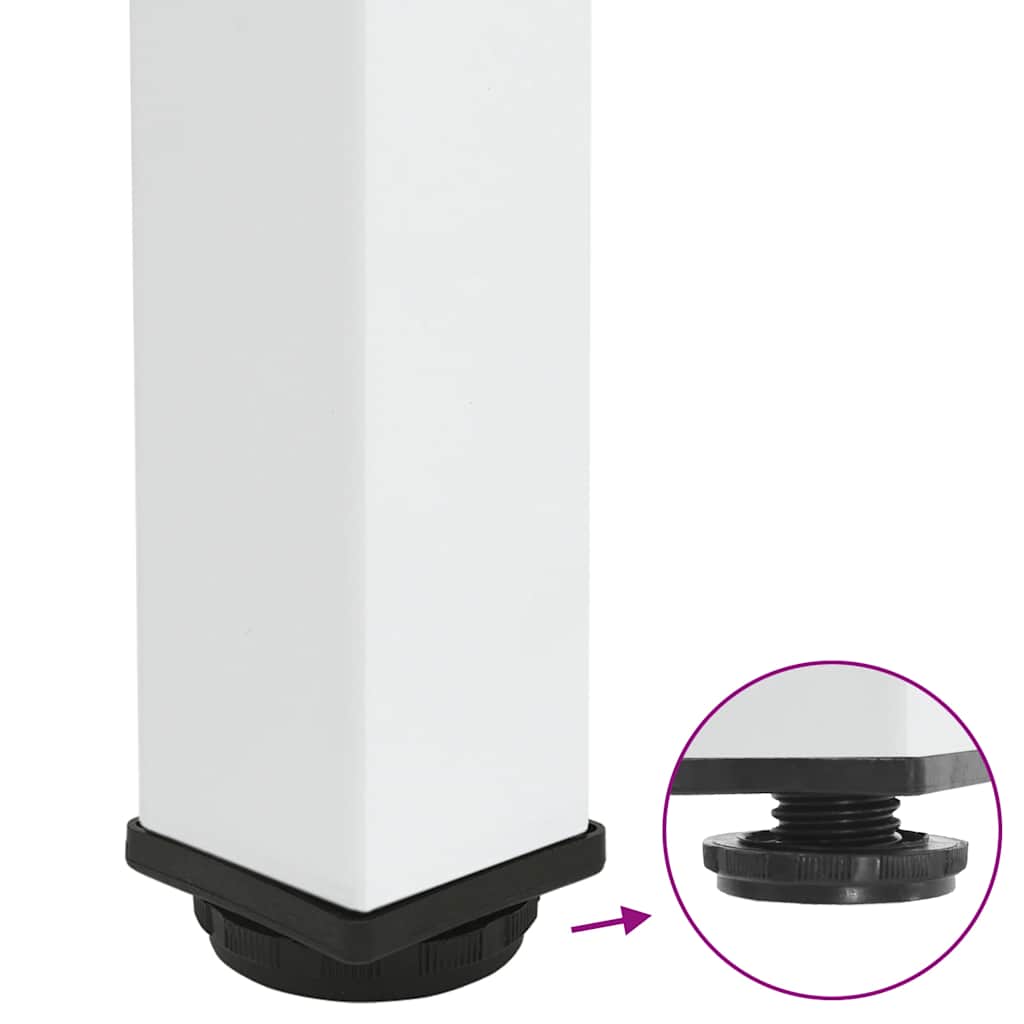 Gambe per Tavolino da Caffè 4 pz Bianche 42-44 cm Acciaio