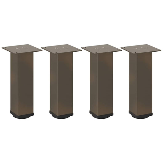 Gambe per Tavolino da Caff¨¨ 4 pz-Set di 4 Gamba per Tavolo in Acciaio Naturale 42-44 cm Acciaio 389036