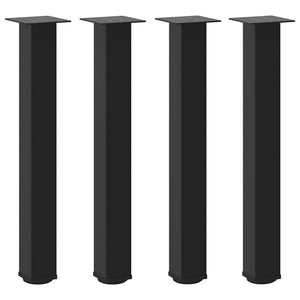 vidaXL Gambe per tavolo consolle 4 pz nere 72-74 cm in acciaio
