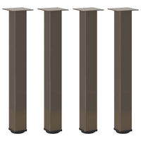 Gambe per tavolo consolle 4 pz in acciaio naturale 72-74 cm