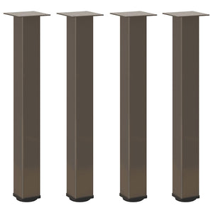Gambe per tavolo consolle 4 pz in acciaio naturale 72-74 cm
