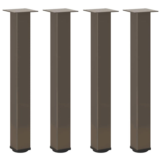 Gambe per tavolo consolle 4 pz in acciaio naturale 72-74 cm