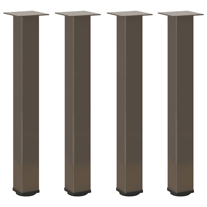 Gambe per tavolo consolle 4 pz in acciaio naturale 72-74 cm