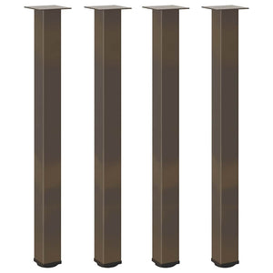 vidaXL Gambe per tavolo da bar 4 pz in acciaio naturale 90-92 cm