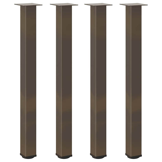 Gambe per tavolo da bar 4 pz in acciaio naturale 90-92 cm 4012475