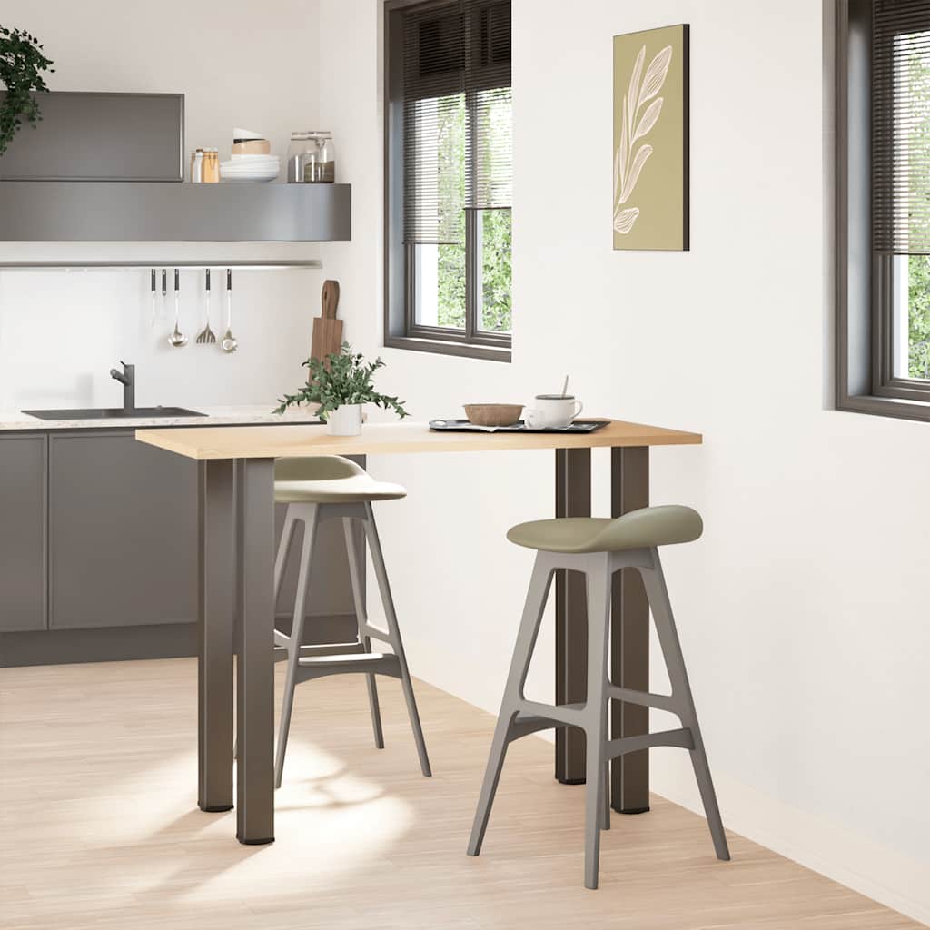 vidaXL Gambe per tavolo da bar 4 pz in acciaio naturale 90-92 cm