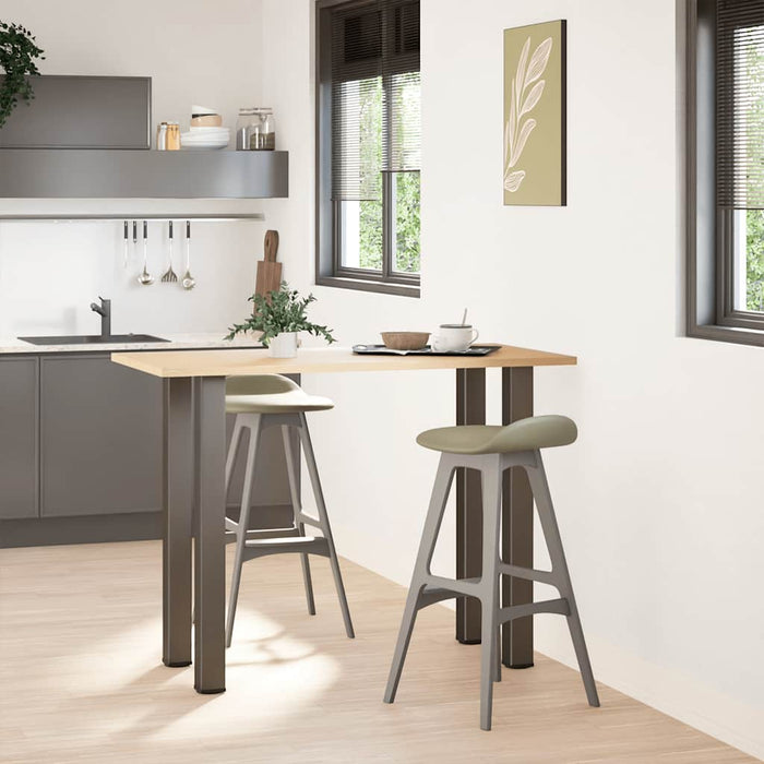 Gambe per tavolo da bar 4 pz in acciaio naturale 90-92 cm 4012475