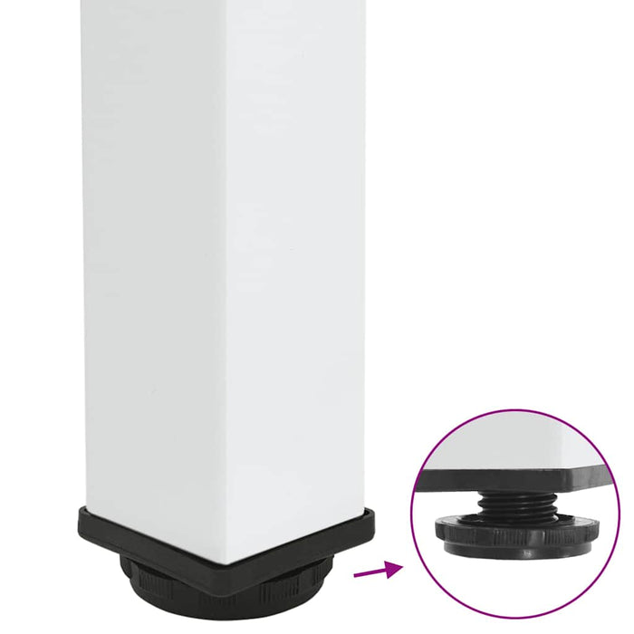 vidaXL Gambe per tavolo da bar 4 pz bianche 100-102 cm in acciaio