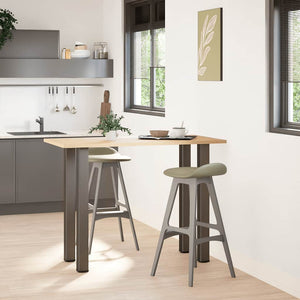 Gambe per Tavolino 4 pz Acciaio Naturale 100-102 cm in Acciaio 4012479