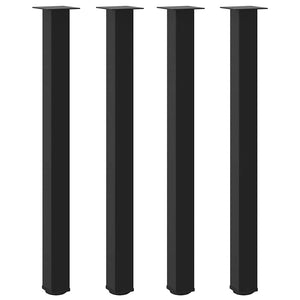 vidaXL Gambe per tavolo da bar 4 pz nere 110-112 cm in acciaio