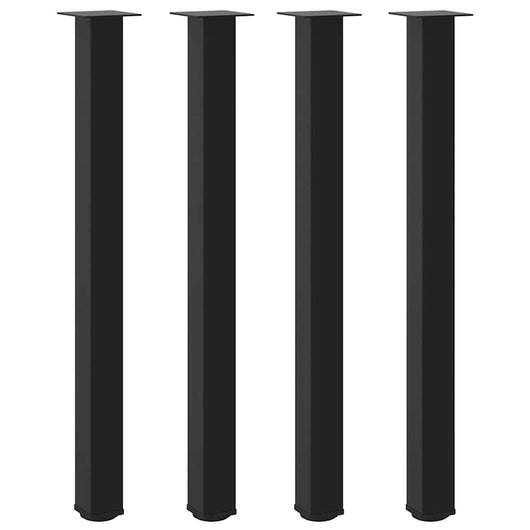 Gambe per tavolo da bar 4 pz nere 110-112 cm in acciaio 4012480
