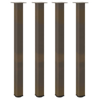 Gambe per tavolo da bar 4 pz in acciaio naturale 110-112 cm 4012483
