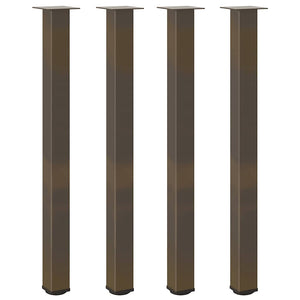Gambe per tavolo da bar 4 pz in acciaio naturale 110-112 cm 4012483
