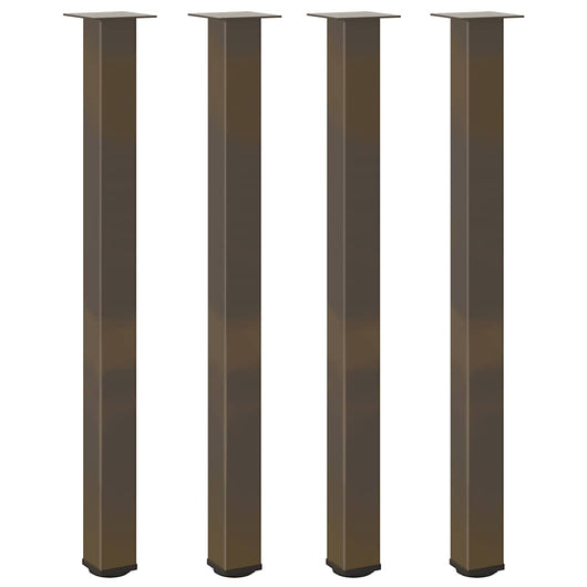 Gambe per tavolo da bar 4 pz in acciaio naturale 110-112 cm 4012483