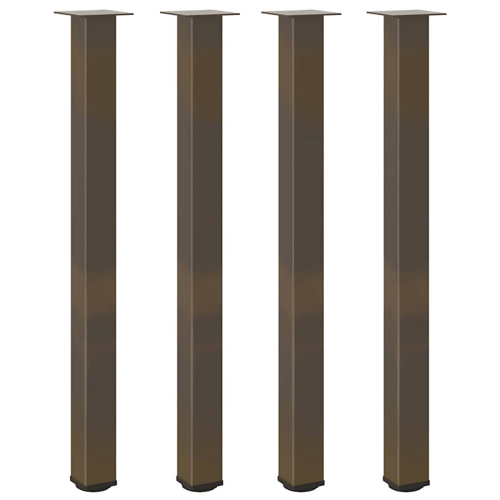 Gambe per tavolo da bar 4 pz in acciaio naturale 110-112 cm 4012483