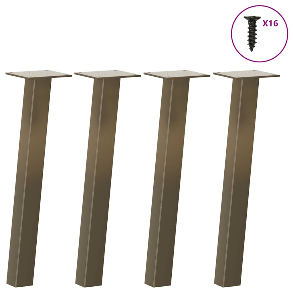 Set di 4 gambe robuste per tavolino da caffè da 42 cm con gommini design moderno in acciaio naturale 02_0056788