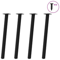 Gambe per tavolo consolle 4 pz nere 72 cm in acciaio