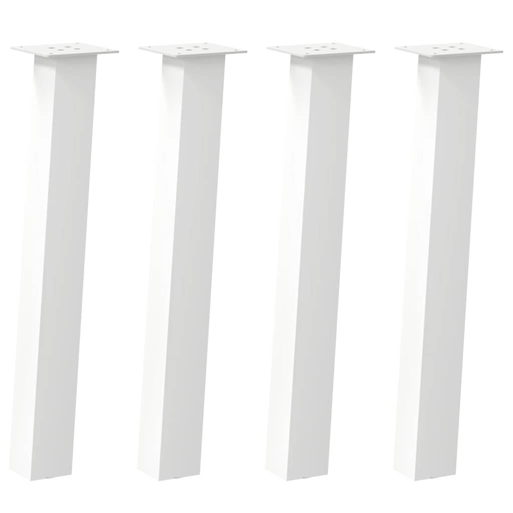 vidaXL Gambe per tavolo consolle 4 pz bianche 72 cm in acciaio