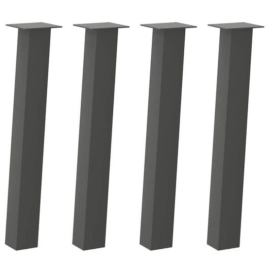 vidaXL Gambe per tavolo consolle 4 pz Antracite 72 cm Acciaio