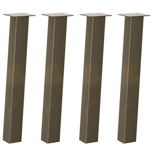 vidaXL Gambe per tavolo consolle 4 pz in acciaio naturale 72 cm Acciaio