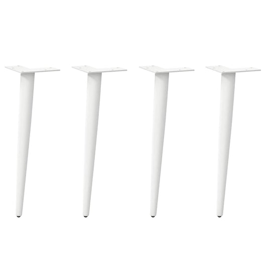 Gambe Tavolino Caffè a Forma Conica 4 pz Bianco 30-31cm Acciaio 4012509