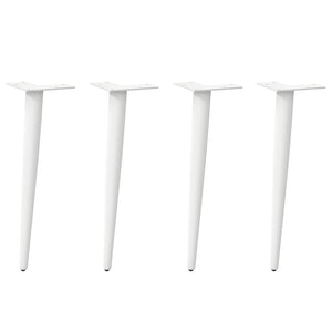 Gambe Tavolino Caffè a Forma Conica 4 pz Bianco 30-31cm Acciaio 4012509