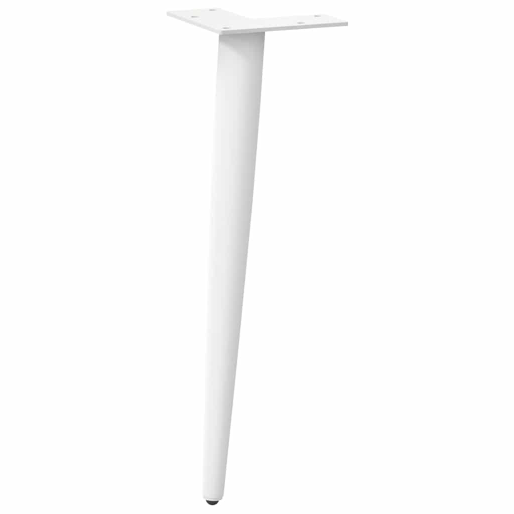 Gambe Tavolino Caffè a Forma Conica 4 pz Bianco 30-31cm Acciaio 4012509