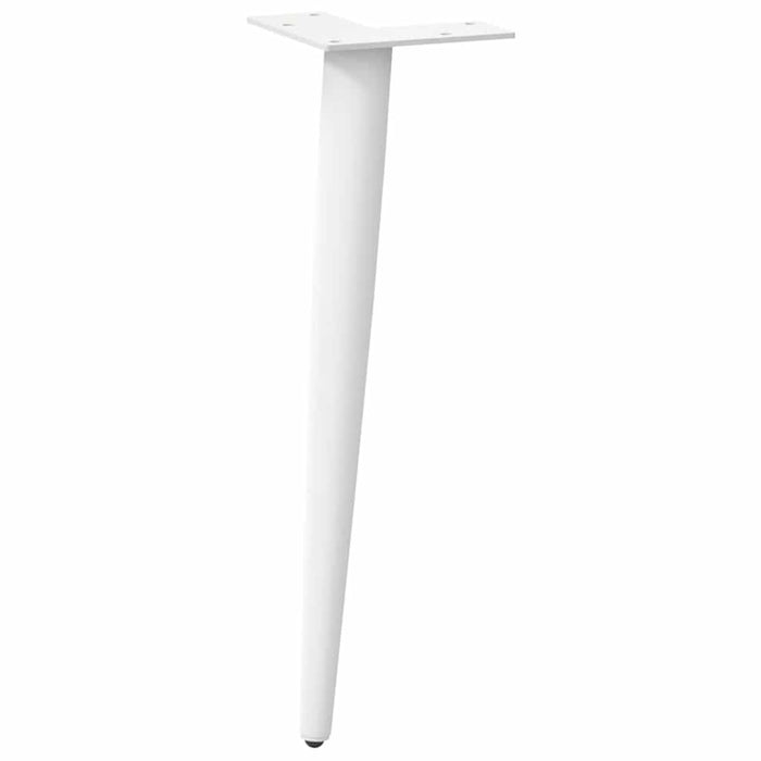 Gambe Tavolino Caffè a Forma Conica 4 pz Bianco 30-31cm Acciaio 4012509