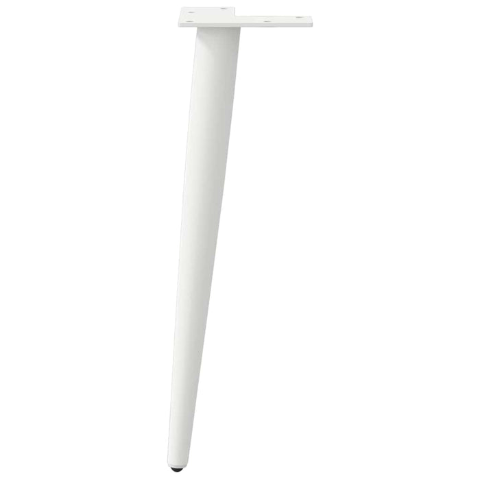 vidaXL Gambe per Tavolino da Caffè Forma Conica 4 pz Bianco 30-31 cm Acciaio