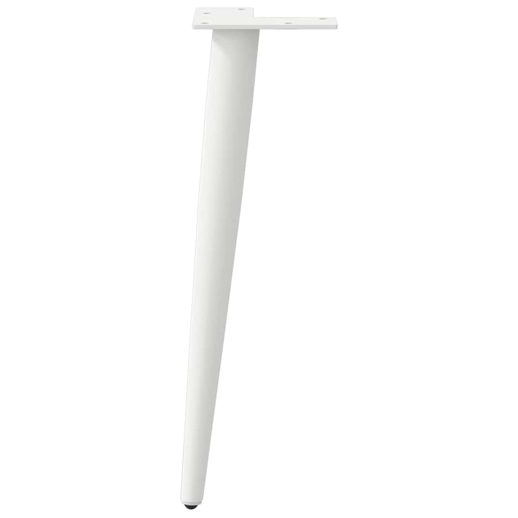 Gambe Tavolino Caffè a Forma Conica 4 pz Bianco 30-31cm Acciaio 4012509