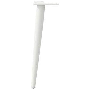 Gambe Tavolino Caffè a Forma Conica 4 pz Bianco 30-31cm Acciaio 4012509