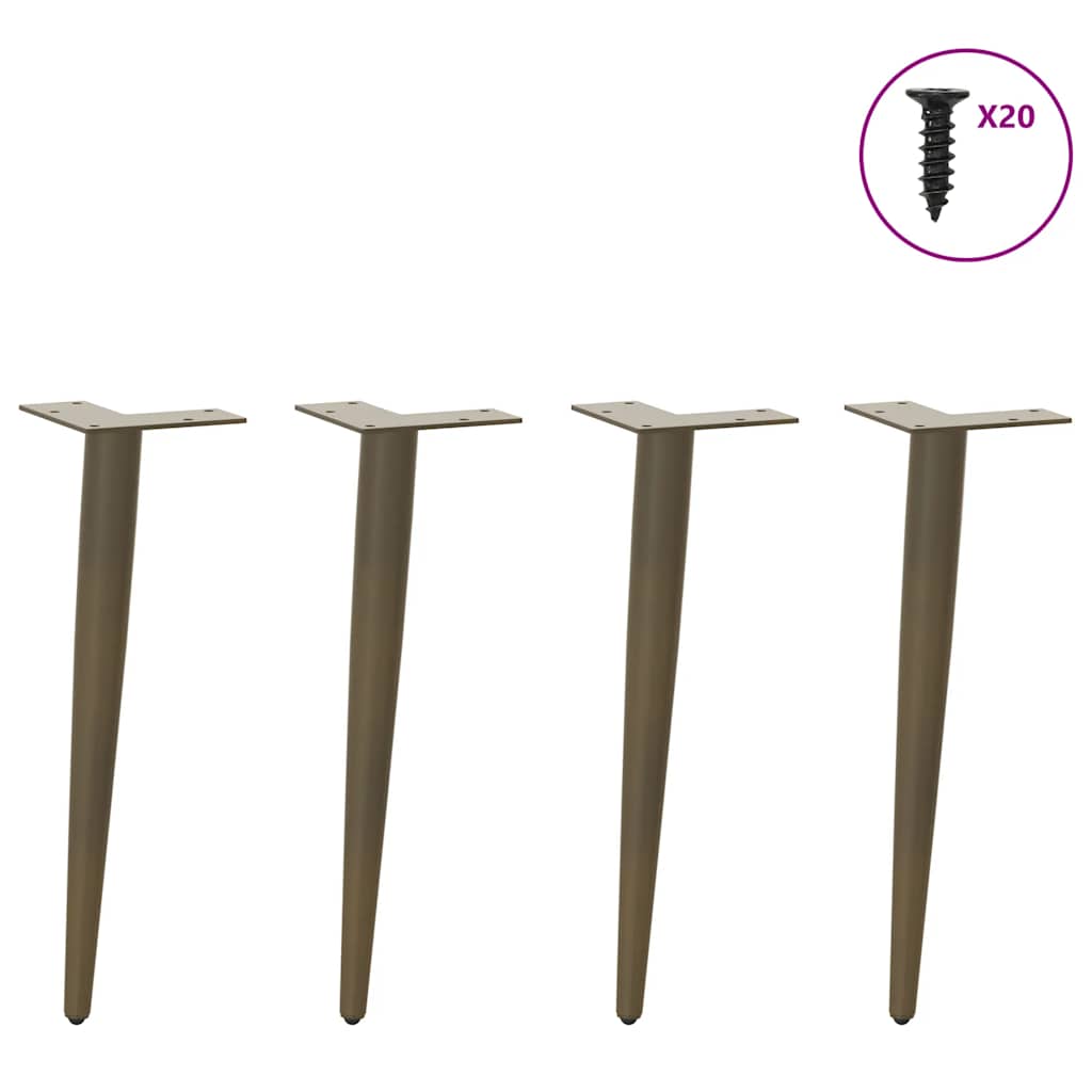 Gambe per Tavolino da Caff¨¨ Forma Conica 4 pz-Set di 4 Gamba per Tavolo Acciaio Naturale 30-31 cm Acciaio