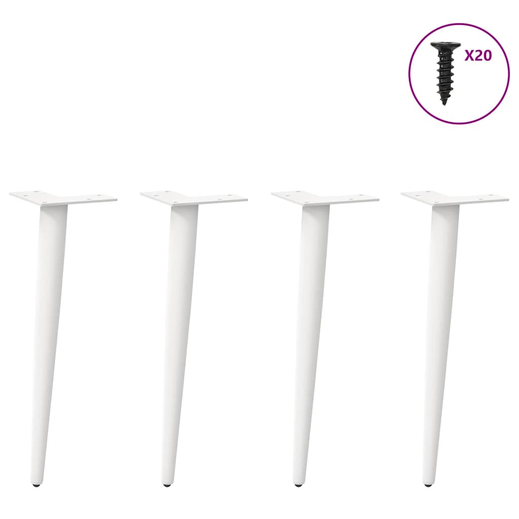 Gambe per Tavolino da Caff¨¨ Forma Conica 4 pz-Set di 4 Gamba per Tavolo Bianche 42-43 cm Acciaio